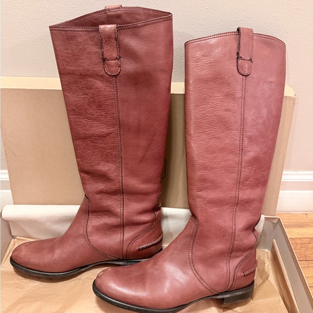Madewell Over the Knee Leather Boots - Tan